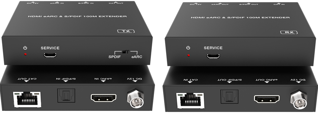 HDMI eARC & Optical Audio over CAT Extender 100 meters