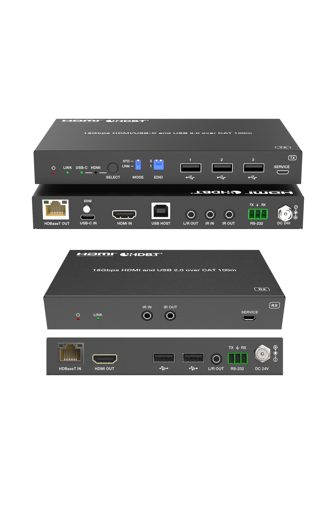 HDBaseT 3.0 Extender 100M 4K60HZ USB-C/HDMI
