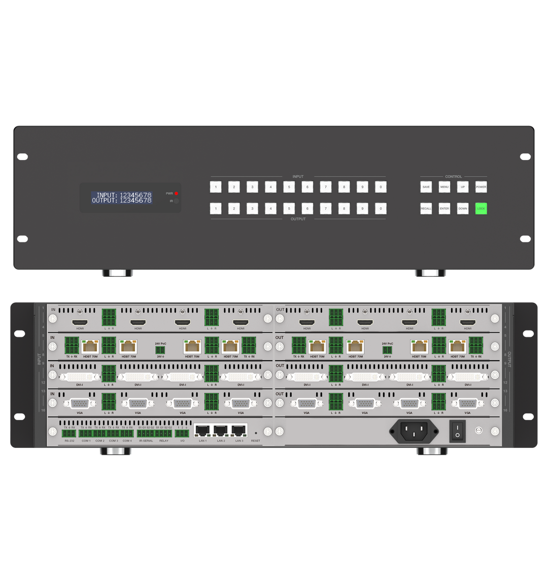 16x16 HDMI 2.0 Seamless Modular Matrix Chassis (2K or 4K Cards)