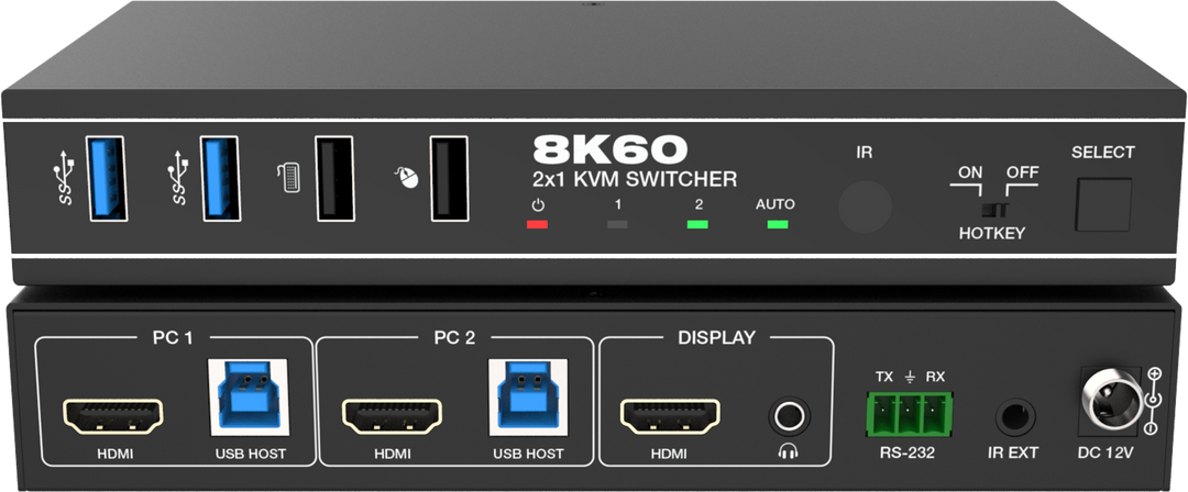 2 Port 8K60 HDMI KVM Switcher