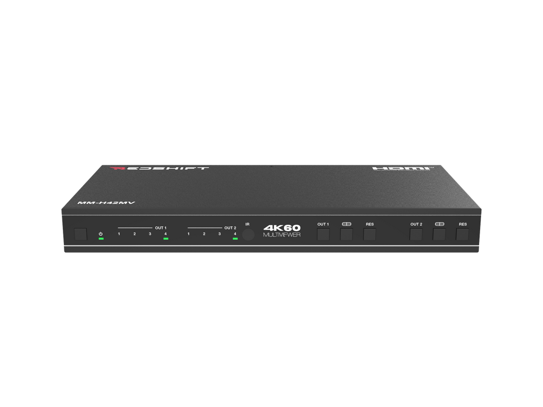 18Gbps 4x2 HDMI Matrix Switcher with Multi-viewer