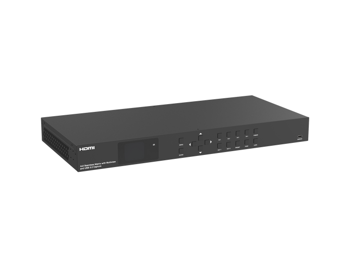 4x2 Seamless Matrix Switcher  with Multiview and USB 3.2 Capture