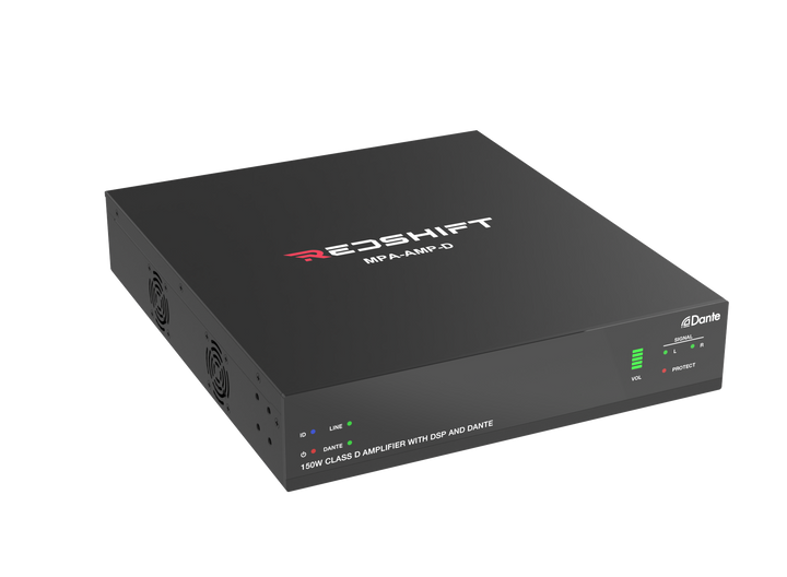150W 2CH Class D Amplifier with DSP and Dante in/out