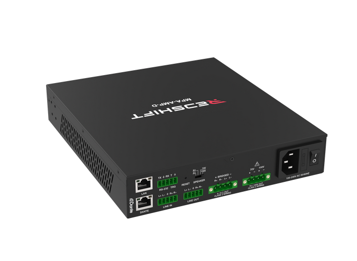 150W 2CH Class D Amplifier with DSP and Dante in/out
