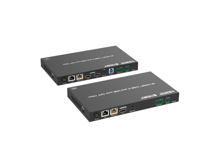 4K HDMI/USB-C over HDBaseT 3.0  Extender (100m) with USB/1G LAN and HDMI/USB-C Dual Outputs