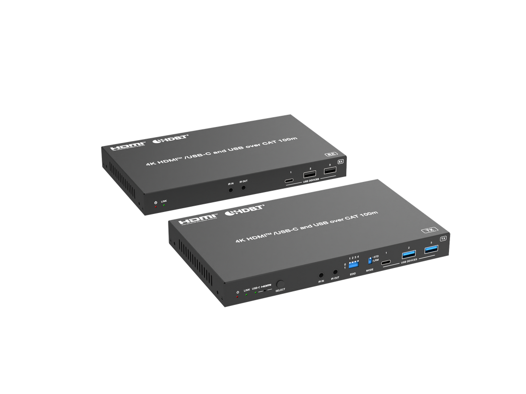 4K HDMI/USB-C over HDBaseT 3.0  Extender (100m) with USB/1G LAN