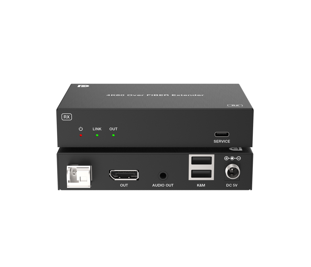 4K60 DP over Single Fiber Extender with KVM