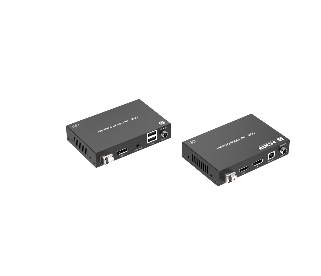 4K60 DP over Single Fiber Extender with KVM