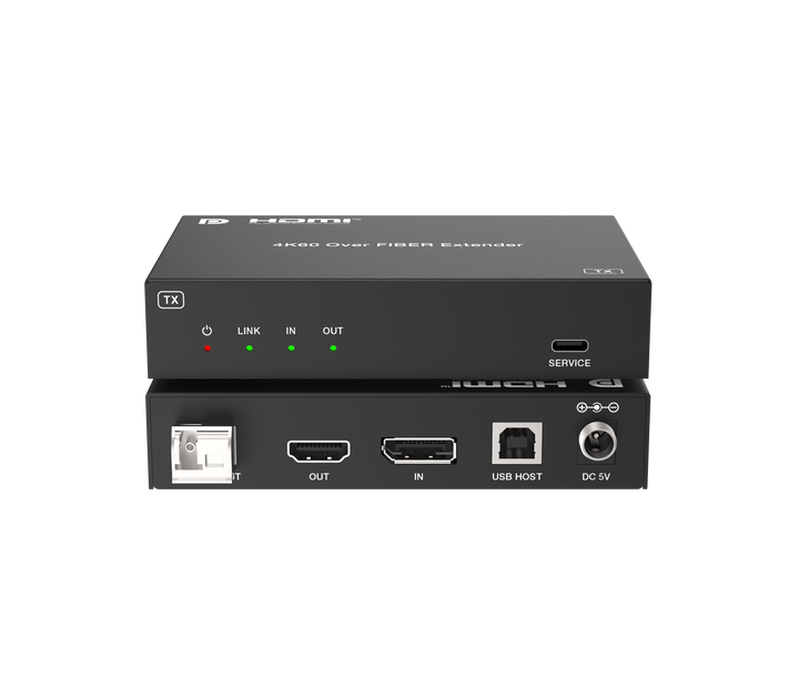 4K60 DP over Single Fiber Extender with KVM