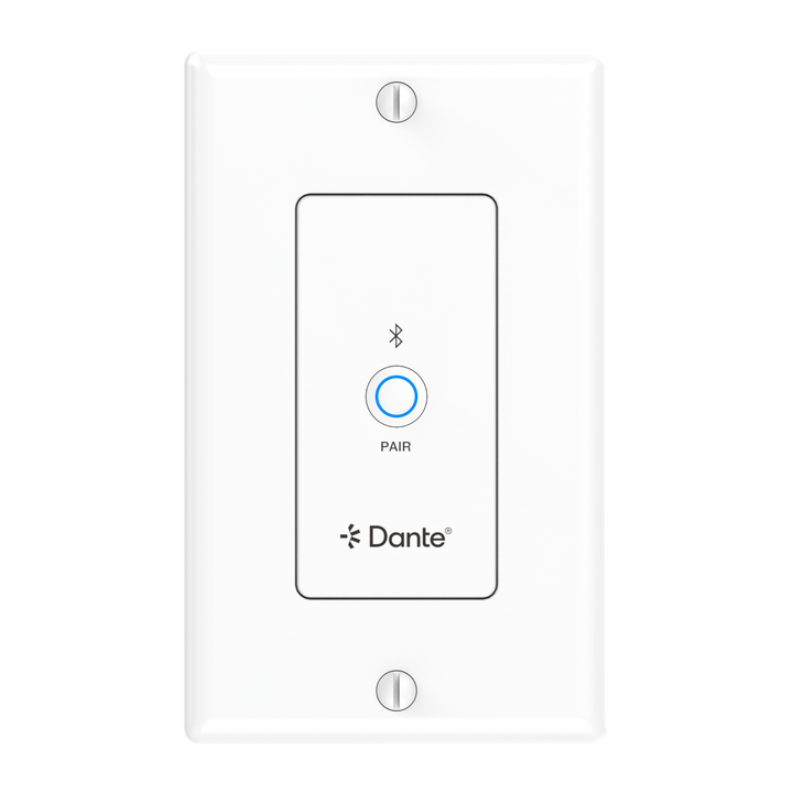 Bluetooth Audio to Dante 2x2 Wall Plate with PoE