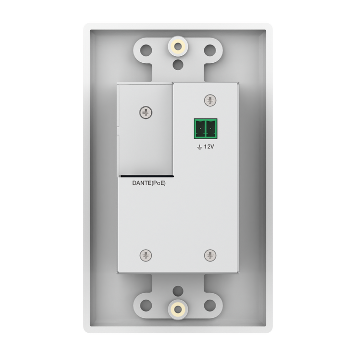 Bluetooth Audio to Dante 2x2 Wall Plate with PoE