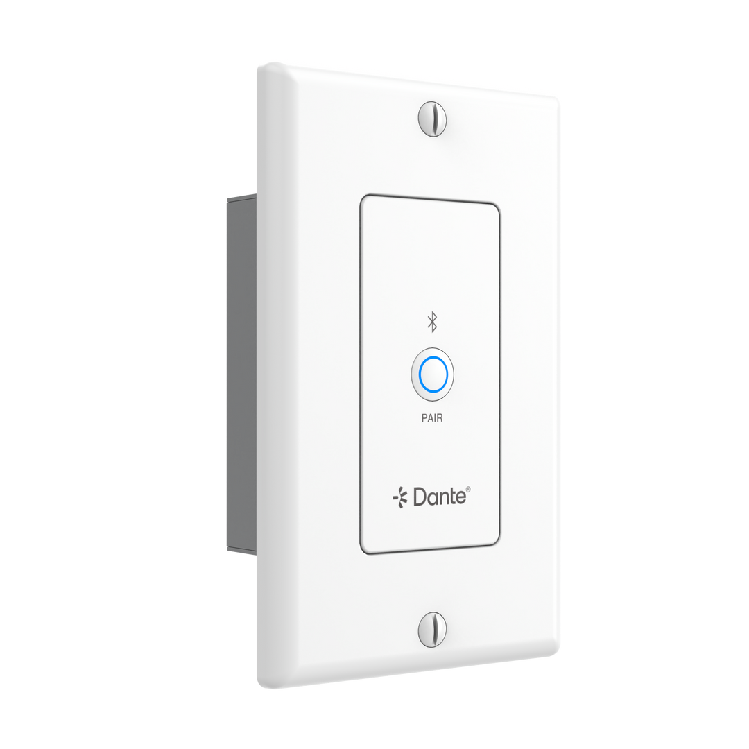 Bluetooth Audio to Dante 2x2 Wall Plate with PoE