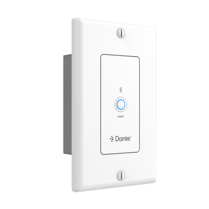 Bluetooth Audio to Dante 2x2 Wall Plate with PoE