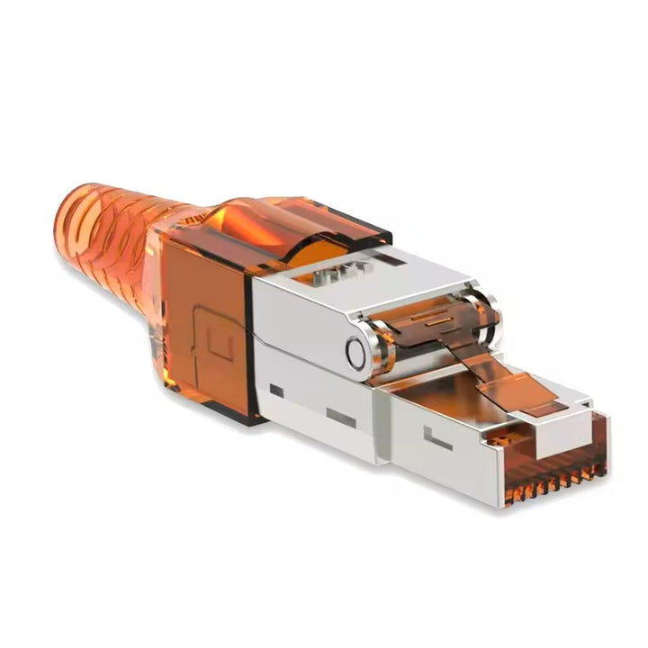 RJ45 Cat8,Cat7,Cat6a Connectors, Tool-Free Zinc Alloy Shielded Ethernet Termination Plugs