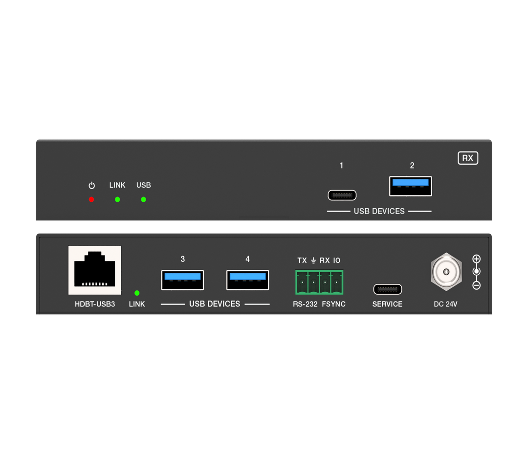 USB 3.0 Extender 100M with USB-B/USB-C Two Inputs