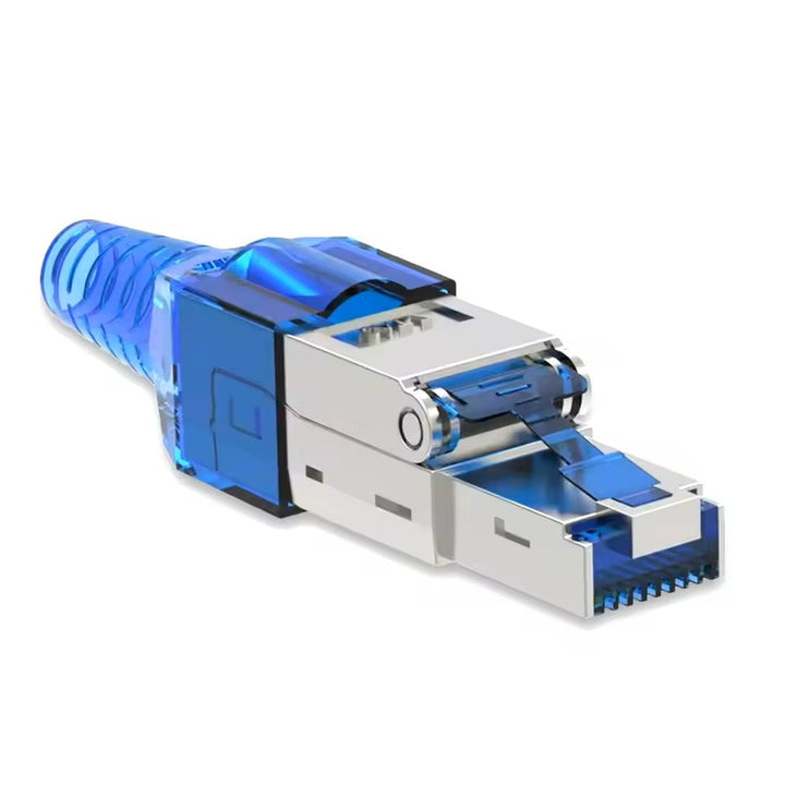RJ45 Cat8,Cat7,Cat6a Connectors, Tool-Free Zinc Alloy Shielded Ethernet Termination Plugs
