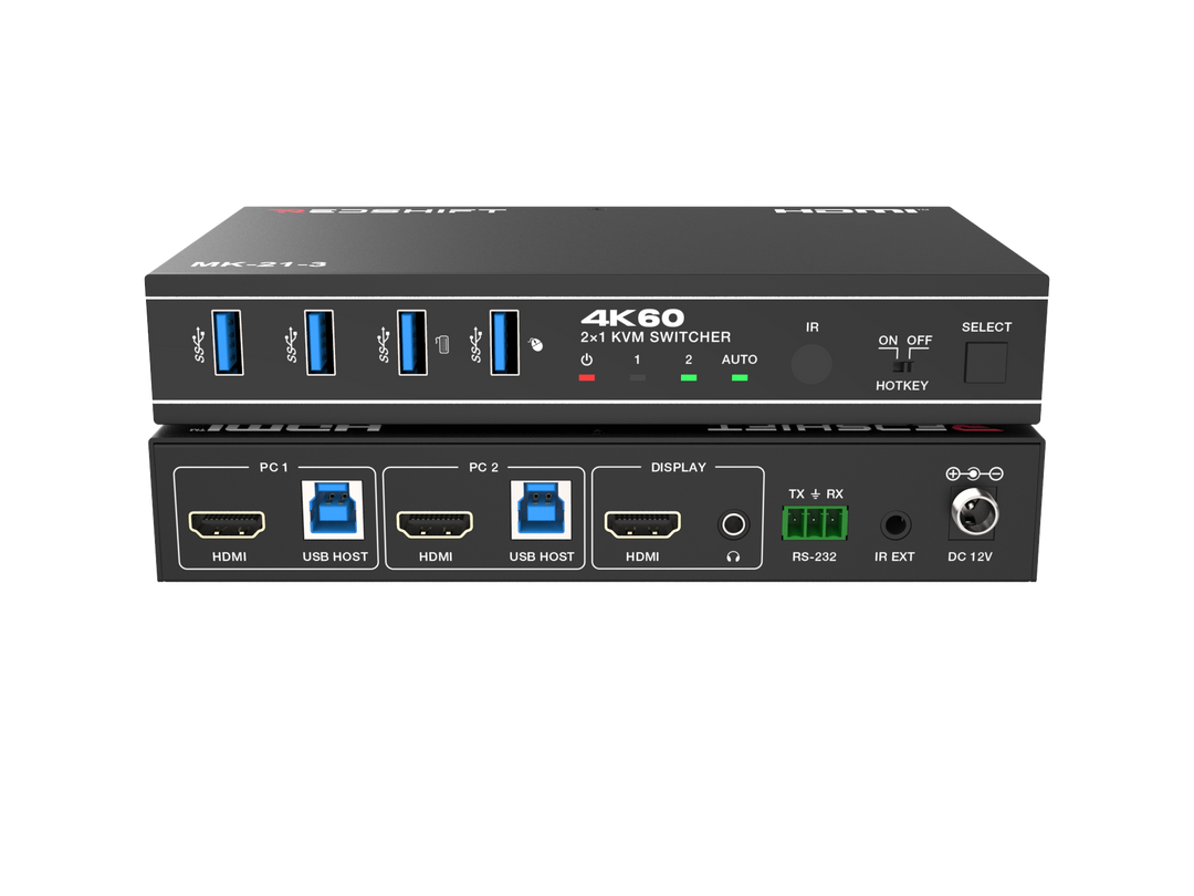 2 Port 4K60 HDMI KVM Switcher