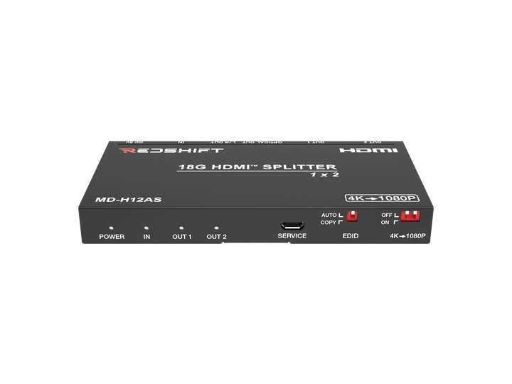1x2 4K60 HDMI Splitter (4K to 2K/Audio Breakout)