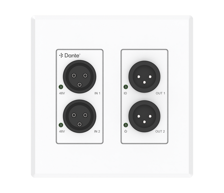 2x2 Analogue XLR to Dante® Converter Wallplate