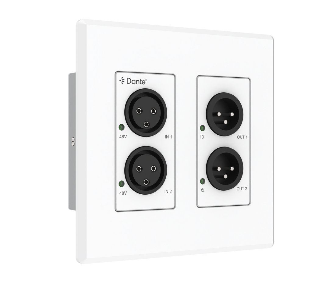 2x2 Analogue XLR to Dante® Converter Wallplate