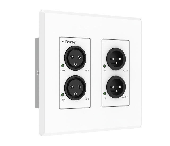 2x2 Analogue XLR to Dante® Converter Wallplate