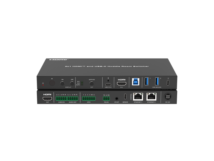2x1 HDMI™ and USB-C Huddle Room Switcher