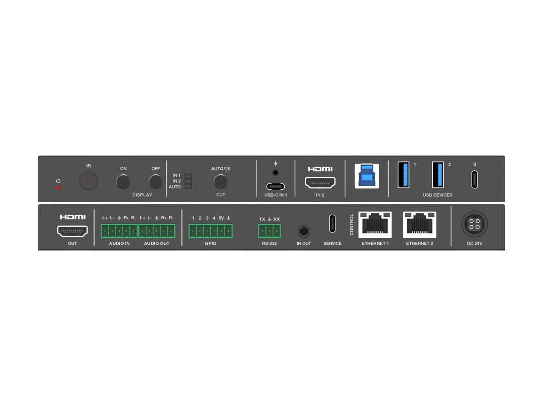 2x1 HDMI™ and USB-C Huddle Room Switcher