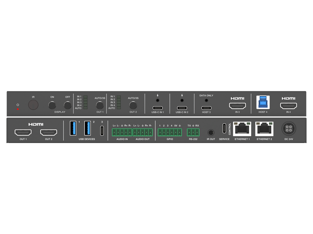 4x2 HDMI™ and USB-C Huddle Room Switcher