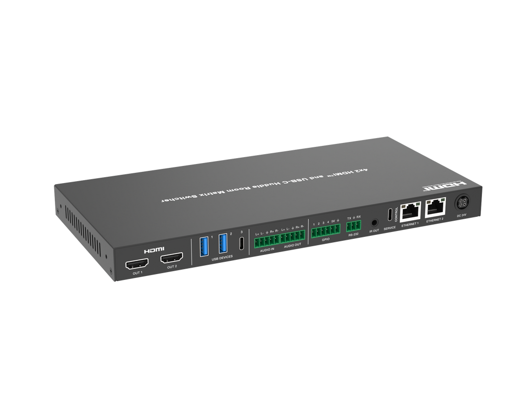 4x2 HDMI™ and USB-C Huddle Room Switcher