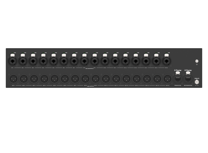 16x16 XLR Audio Bridge with Dante® and PoE+