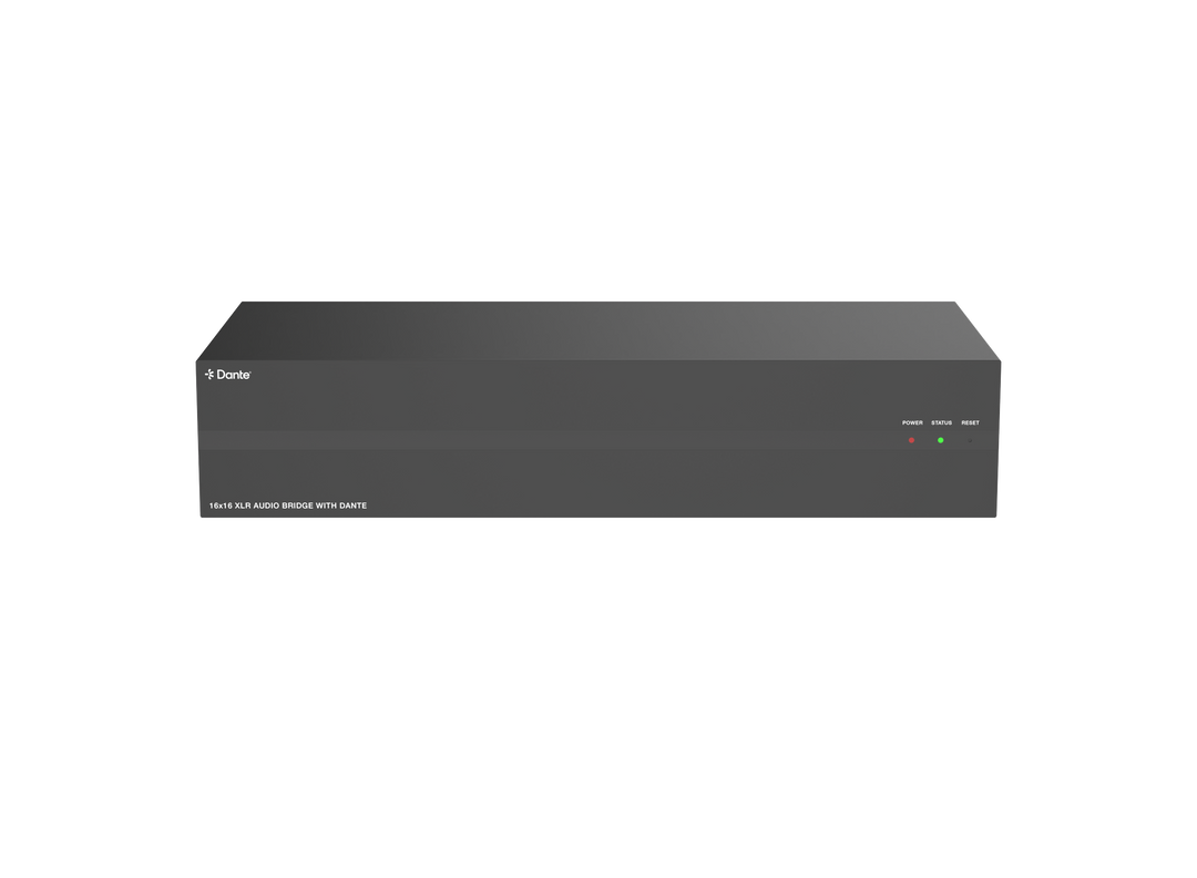 16x16 XLR Audio Bridge with Dante® and PoE+