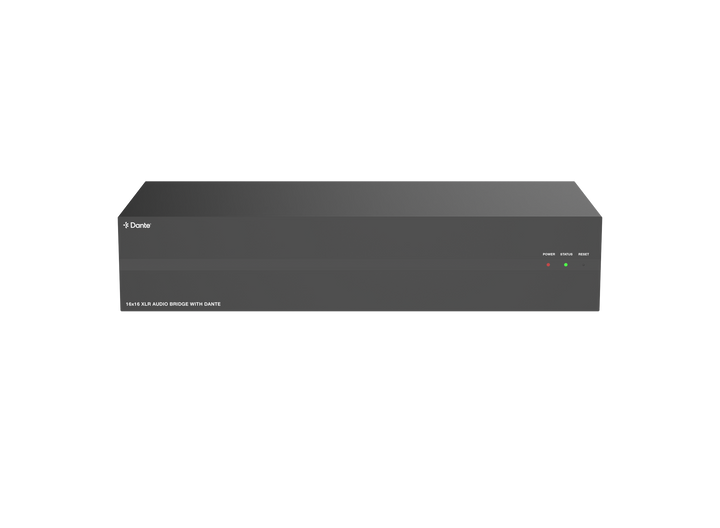 16x16 XLR Audio Bridge with Dante® and PoE+