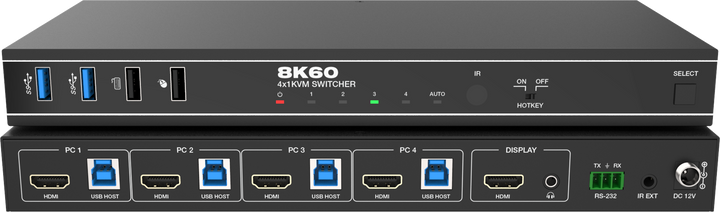 4 Port 8K60 HDMI KVM Switcher – Merik Distribution
