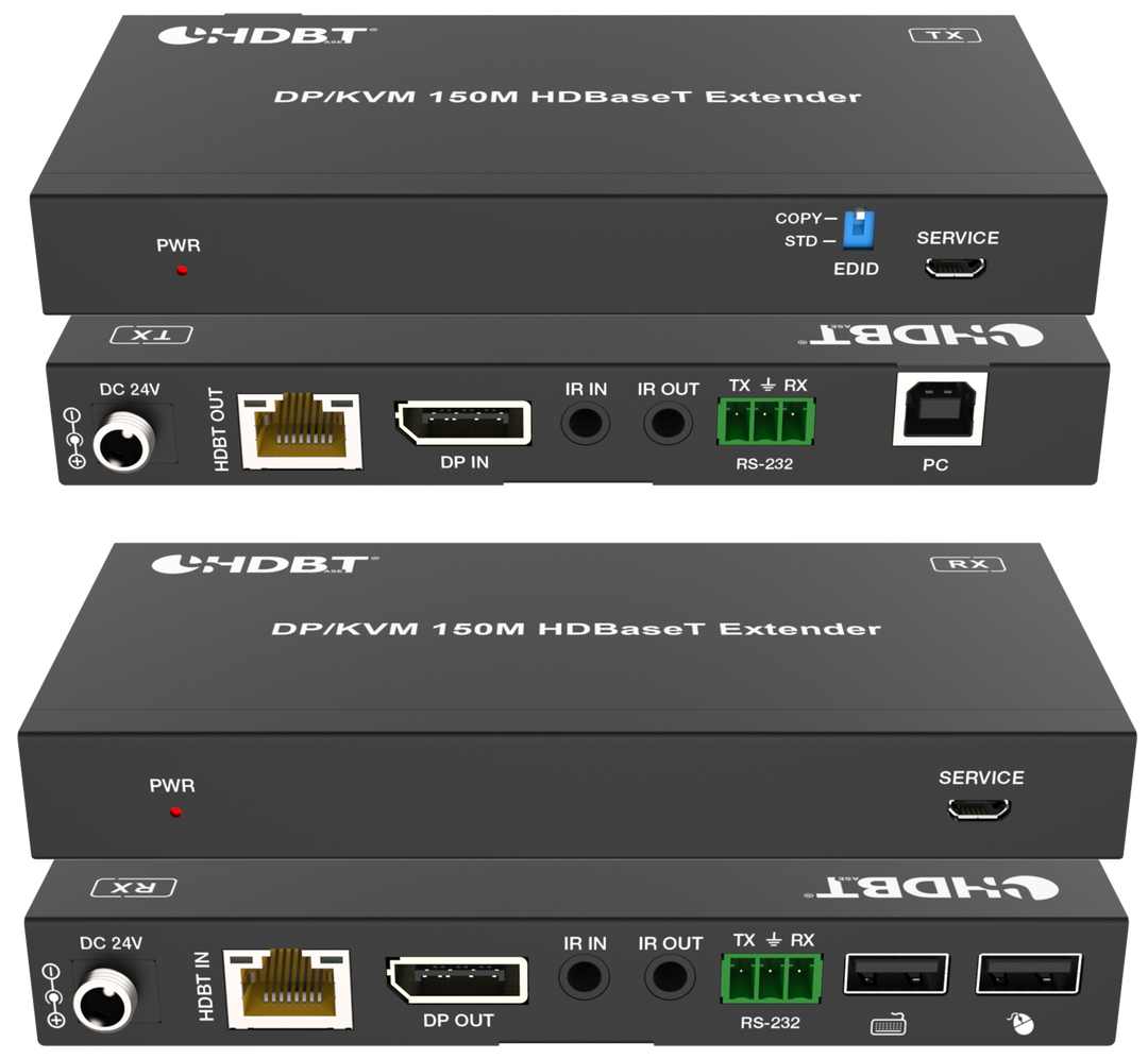 Datapower Extender 18Gbps DP over HDBaseT Extender 150 meters with KV – Merik Distribution