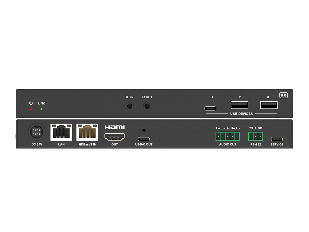 4K HDMI/USB-C over HDBaseT 3.0  Extender (100m) with USB/1G LAN and HDMI/USB-C Dual Outputs